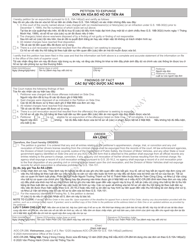 Form AOC-CR-288 Petition and Order of Expunction Under G.s. 15a-146(A2) (Not Guilty or Not Responsible) - North Carolina (English/Vietnamese), Page 2