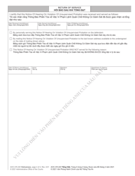 Form AOC-CR-220 Notice of Hearing on Violation of Unsupervised Probation - North Carolina (English/Vietnamese), Page 4