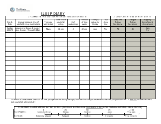 Sleep Diary Template - National Sleep Foundation Download Printable PDF ...