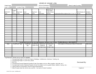 Document preview: Vehicle Usage Log Template - the University of Texas at Austin - Texas