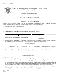 Form 400A Articles of Organization for a Domestic L3c Limited Liability Company - Rhode Island, Page 2