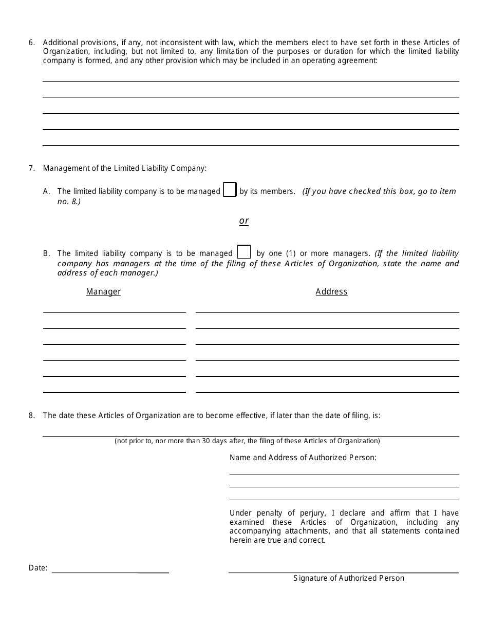 Form 400A Articles of Organization for a Domestic L3c Limited Liability Company - Rhode Island, Page 3