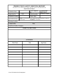 Document preview: Production Safety Meeting Report Form