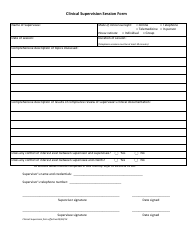 Document preview: Clinical Supervision Session Form
