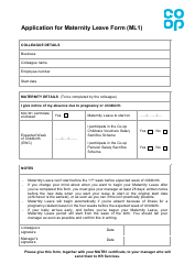 Document preview: Application for Maternity Leave Form - Co-op