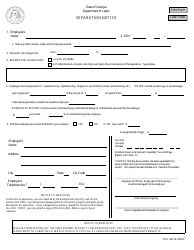 Document preview: Form DOL-800 Separation Notice - Georgia (United States)