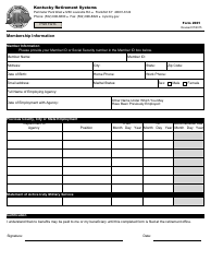 Form 2001 &quot;Membership Information&quot; - Kentucky