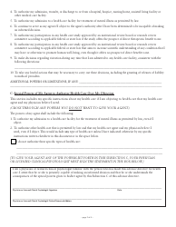 Advance Directive Form for Health Care With Special Provisions for Mental Health Conditions - Virginia, Page 2