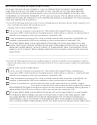 Advance Directive Form for Health Care With Special Provisions for Mental Health Conditions - Virginia, Page 3
