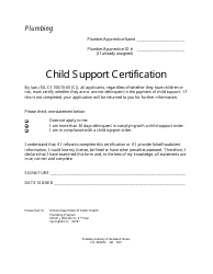 Document preview: Child Support Certification - Plumbing - Illinois