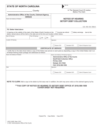 Document preview: Form AOC-G-902 Notice of Hearing Setoff Debt Collection - North Carolina