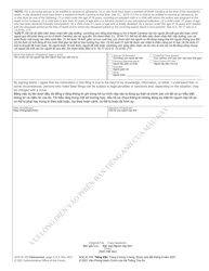 Form AOC-E-100 Application and Assignment Year&#039;s Allowance - North Carolina (English/Vietnamese), Page 2