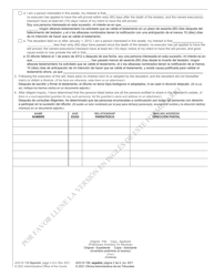 Form AOC-E-199 Application for Probate (Without Qualification of a Personal Representative) - North Carolina (English/Spanish), Page 2