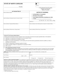 Form AOC-E-211 Notice of Hearing - North Carolina