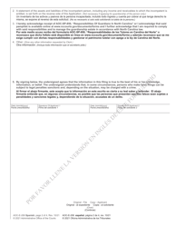Form AOC-E-206 Application for Letters of Guardianship for an Incompetent Person - North Carolina (English/Spanish), Page 2