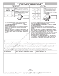 Form AOC-CR-600B Worksheet Prior Record Level for Felony Sentencing and Prior Conviction Level for Misdemeanor Sentencing (For Offenses Committed on or After Dec. 1, 2009) - North Carolina (English/Vietnamese), Page 2