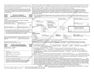 Form AOC-CR-115 Criminal Summons Misdemeanor Worthless Check - North Carolina (English/Spanish), Page 2