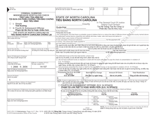 Form AOC-CR-115 Criminal Summons Misdemeanor Worthless Check - North Carolina (English/Vietnamese), Page 4