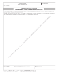 Form AOC-CR-120 Misdemeanor Statement of Charges - North Carolina (English/Spanish), Page 2