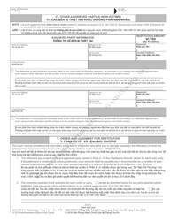 Form AOC-CR-611 Restitution Worksheet, Notice and Order (Initial Sentencing) - North Carolina (English/Vietnamese), Page 3