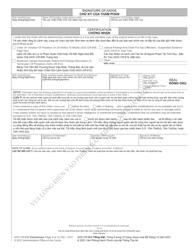 Form AOC-CR-609 Order on Violation of Probation or on Motion to Modify (For All Modifications on or After Dec. 1, 2011) - North Carolina (English/Vietnamese), Page 5