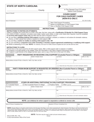 Document preview: Form AOC-CV-640 Cover Sheet for Child Support Cases (Non-IV-D Only) - North Carolina