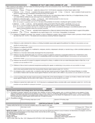 Form AOC-CV-654 Petition and Order for Restoration of Firearm Rights - North Carolina, Page 2