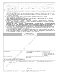 Form AOC-J-440 Order for Secure Custody/Detention (Undisciplined/Delinquent) - North Carolina (English/Vietnamese), Page 3