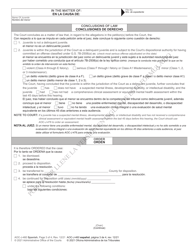 Form AOC-J-460 Juvenile Adjudication Order (Delinquent) - North Carolina (English/Spanish), Page 3