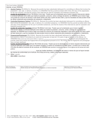 Form AOC-J-460 Juvenile Adjudication Order (Delinquent) - North Carolina (English/Spanish), Page 4