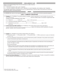 Form AOC-J-461 Juvenile Level 1 Disposition Order (Delinquent) - North Carolina, Page 2