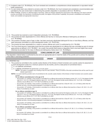 Form AOC-J-462 Juvenile Level 3 Disposition and Commitment Order (When Delinquent Offense Is the Basis of the Commitment) - North Carolina, Page 2