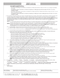 Form AOC-J-462 Juvenile Level 3 Disposition and Commitment Order (When Delinquent Offense Is the Basis of the Commitment) - North Carolina (English/Spanish), Page 4