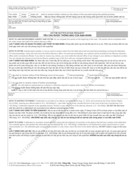 Form AOC-CR-180A Crime Victims&#039; Rights Act Victim Information Sheet (Law Enforcement) (For Offenses Committed Before Aug. 31, 2019) - North Carolina (English/Vietnamese), Page 2