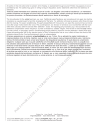 Form AOC-CV-800 Arbitration Notice of Case Selection for Arbitration - North Carolina (English/Spanish), Page 2