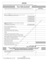 Form AOC-E-905 Application for Probate and Petition for Summary Administration - North Carolina (English/Spanish), Page 3