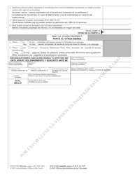 Form AOC-E-905 Application for Probate and Petition for Summary Administration - North Carolina (English/Spanish), Page 4