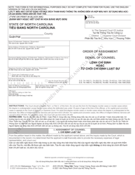 Document preview: Form AOC-CR-224 Order of Assignment or Denial of Counsel - North Carolina (English/Vietnamese)