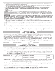 Form AOC-CR-225 Non-capital Criminal Case Trial Level Fee Application Order for Payment Judgment Against Indigent - North Carolina (English/Vietnamese), Page 4