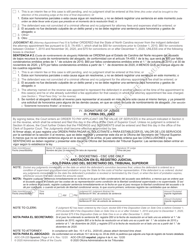 Form AOC-CR-225 Non-capital Criminal Case Trial Level Fee Application Order for Payment Judgment Against Indigent - North Carolina (English/Spanish), Page 4
