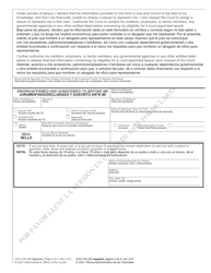 Form AOC-CR-226 Affidavit of Indigency - North Carolina (English/Spanish), Page 4