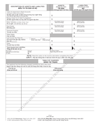 Form AOC-CR-226 Affidavit of Indigency - North Carolina (English/Vietnamese), Page 2
