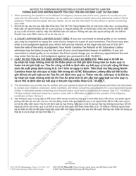 Form AOC-CR-226 Affidavit of Indigency - North Carolina (English/Vietnamese), Page 3