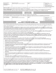 Form AOC-CR-919 Certificate of Restoration of Citizenship (Out-of-State or Federal Conviction) - North Carolina (English/Spanish), Page 2