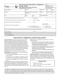 Document preview: Form SFN6531 Application for Noncontract Commercial Fishing License - North Dakota
