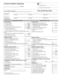 Document preview: Form AOC-FS-3900 Civil Receipting Form - North Carolina