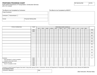Form SFN7721 Proposed Progress Chart - North Dakota