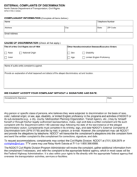 Document preview: Form SFN51795 External Complaints of Discrimination - North Dakota