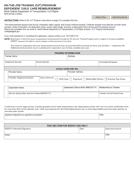 Document preview: Form SFN62136 Dependent Child Care Reimbursement - on-The-Job Training (Ojt) Program - North Dakota