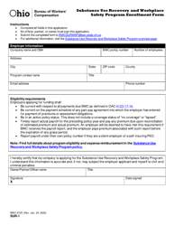 Document preview: Form SUR-1 (BWC-6720) Substance Use Recovery and Workplace Safety Program Enrollment Form - Ohio